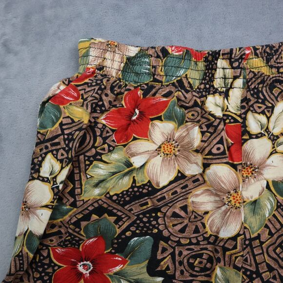 Capacity Shorts Womens M Multicolor Floral Elastic Waist High Rise Culotte - Picture 11 of 14
